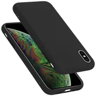 Etui i futerały do telefonów - Pokrowiec Do Apple iPhone XS MAX Etui w LIQUID CZARNY TPU Silikon Case Cover Obudowa Ochronny Cadorabo - miniaturka - grafika 1