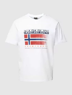 Koszulki męskie - T-shirt z nadrukiem z logo i napisem model ‘S-KREIS’ - grafika 1