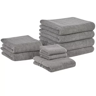 Komplet 9 ręczników bawełnianych frotte szary MITIARO Lumarko - Ręczniki - miniaturka - grafika 1