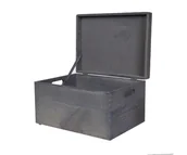 Pudełka i szkatułki - Drewniana Skrzynka Z Wiekiem 23X40X30 cm Szary Olejowana Drewno Sosnowe 23 Litry S-03_F_O_Gr / Wamar-Sosenka - miniaturka - grafika 1