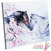 Malowanie po numerach - Zestaw do malowania po numerach, 40x50 cm, Wtulone Konie - miniaturka - grafika 1