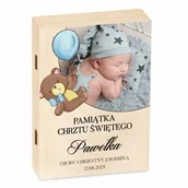 Pamiątka Chrztu Świętego - Sztućce dla dzieci zestaw w drewnianym etui z nadrukiem - miniaturka - grafika 1