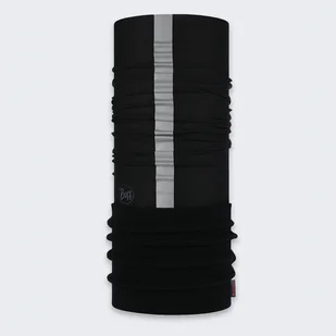 Komin wielofunkcyjny z polaru z elementami odblaskowymi Buff Safety Polar Reflective Black - Czapki i chusty sportowe damskie - miniaturka - grafika 1