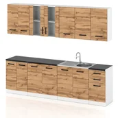 Meble kuchenne - Meble kuchenne drewniane 2.6m kuchnia jowita 2.6m modułowa duża dąb wotan - miniaturka - grafika 1