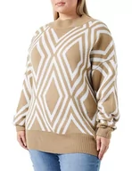 Swetry damskie - aleva Damski sweter z dzianiny 19019439-AL04, beżowy wełniany biały, XL/XXL, Beżowy biały wełna, XL-XXL - miniaturka - grafika 1