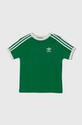 Koszulki dla chłopców - adidas Originals t-shirt bawełniany dziecięcy kolor zielony z nadrukiem - miniaturka - grafika 1