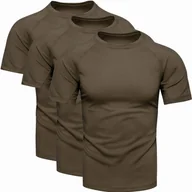 Koszulki męskie - 3-pak męski t-shirt khaki Recea - miniaturka - grafika 1