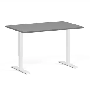 Stół z regulacją wysokości, 2 silniki, 745 - 1215 mm, blat 1200 x 800 mm, podstawa biała, grafitowy - Stoły i stoliki do biura - miniaturka - grafika 1
