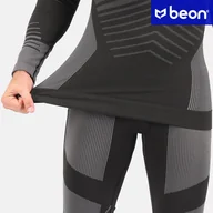 Bielizna sportowa męska - Zestaw termoaktywny Beon Skin Warp MEN Black&Grey S - miniaturka - grafika 1