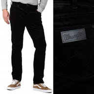 Spodnie męskie - Wrangler GREENSBORO Black CZARNE SZTRUKSY W30 L30 - miniaturka - grafika 1