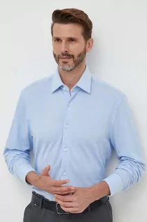 Koszule męskie - BOSS koszula bawełniana męska kolor niebieski regular z kołnierzykiem klasycznym - Boss - grafika 1