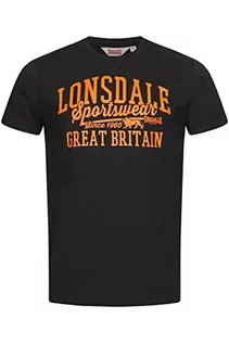 Koszulki męskie - Lonsdale Dervaig T-shirt męski, czarny/pomarańczowy, L - grafika 1