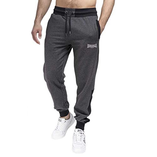 Lonsdale London Heckfield m?skie spodnie dresowe antracytowe, zrelaksowane