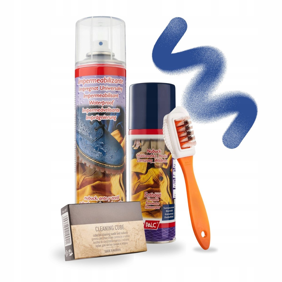 Granatowy Renowator z Impregnatem 400 ml i Akcesoriami Palc Zestaw 4w1