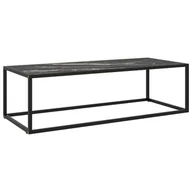 Ławy i stoliki kawowe - VidaXL Lumarko Stolik herbaciany, szkło w kolorze czarny marmur, 120x50x35 cm 322886 VidaXL - miniaturka - grafika 1