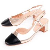 Czółenka - Montevita Buty Na Obcasie Goldem Z?oty - miniaturka - grafika 1