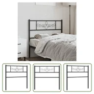 Inne meble do sypialni - The Living Store Metalowe wezgłowie - czarne - 75 cm - Wezgłowie - miniaturka - grafika 1