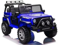Pojazdy elektryczne dla dzieci - Auto Jeep Wojskowy 4x45W 12V Ekoskóra Piankowe Koła Pilot Lakier Niebieski - miniaturka - grafika 1