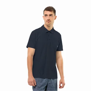 Męska koszulka polo Jack Wolfskin TERRAL POLO M night blue - XXL - Koszulki męskie - miniaturka - grafika 1
