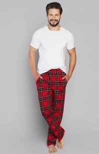 Spodnie piżamowe męskie długiew kratę Narwik, Kolor czerwony-kratka, Rozmiar M, Italian Fashion - Intymna - Piżamy męskie - miniaturka - grafika 1