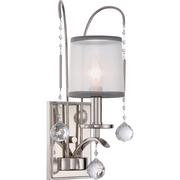 Lampy ścienne - Feiss Kinkiet LAMPA ścienna QZ/WHITNEY1 Elstead abażurowa OPRAWA klasyczna z kryształkami srebrna biała QZ/WHITNEY1 - miniaturka - grafika 1