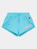 Spodenki damskie - Champion Szorty materiałowe 404657 Błękitny Regular Fit - miniaturka - grafika 1