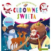 Książki edukacyjne - Cudowne święta. Blok kolorowanek + naklejki - miniaturka - grafika 1