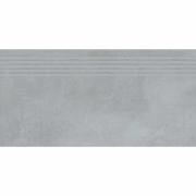 Płytki ceramiczne - Gres szkliwiony stopnica VELVET CONCRETE light grey mat 29,8x59,8 gat. I - miniaturka - grafika 1