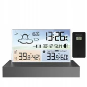 Stacje pogodowe - Stacja Pogodowa Bezprzewodowa LCD Z Czujnikiem Zewnętrznym Wilgotność - miniaturka - grafika 1