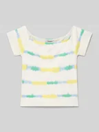 Koszulki dla dziewczynek - T-shirt z dekoltem w łódkę - miniaturka - grafika 1