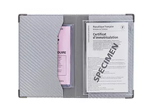 Kolorowy uchwyt na papier pop do pojazdu wykończenie karbonowe srebro szary przezroczyste etui na szarą kartę - Etui na dokumenty i karty - miniaturka - grafika 1