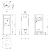 Piece wolnostojące - Piec wolnostojący stalowy KOZA AB ENYO R 5,5 kW Ø 100/150 - miniaturka - grafika 1