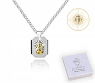 Biżuteria dla dzieci - KOMUNIA Srebrny łańcuszek z medalikiem 45 cm MEDALIK LM35X - miniaturka - grafika 1