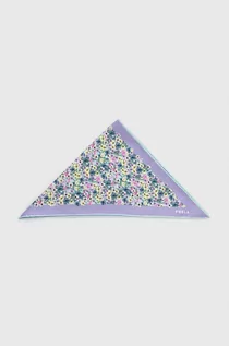 Apaszki i szaliki damskie - Furla apaszka jedwabna kolor fioletowy wzorzysta - grafika 1