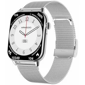 Armodd Prime Srebrny z metalowym paskiem + silikonowym paskiem 9108 - Smartwatch - miniaturka - grafika 1