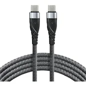 Kable - Kabel pleciony USB - C Typ-C everActive CBB-1PDG - szybkie ładowanie - 1m szary - miniaturka - grafika 1