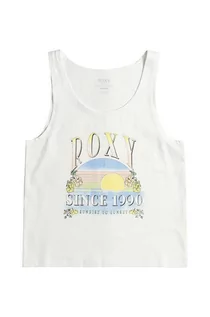 Koszulki dla dziewczynek - Roxy top bawełniany dziecięcy DANCE LIKEROXYB kolor biały - grafika 1