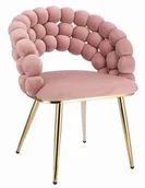 Krzesła - Różowe welurowe krzesło w stylu glamour K2-H56 - miniaturka - grafika 1
