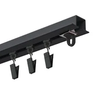 Karnisze - Szyna sufitowa DECASTYL MS Zero z żabkami pojedyncza 500 cm Czarny - miniaturka - grafika 1