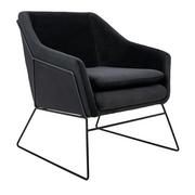 Fotele i krzesła biurowe - King Home Fotel EMMA VELVET czarny welur podstawa czarna MSE011000308.V41 - miniaturka - grafika 1