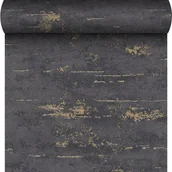 Tapety - Tapeta Rocca Beton czarno-złota winylowa na flizelinie - miniaturka - grafika 1