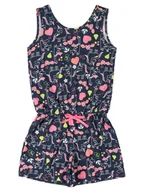 Kombinezony dla dzieci - Dziewczęcy kombinezon letni jednorożce granatowy Bee Loop r.140 - miniaturka - grafika 1