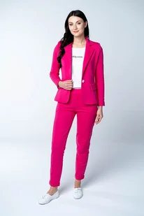 Spodnie damskie Fuchsia Fever proste różowe z dresówki - Spodnie sportowe damskie - miniaturka - grafika 1