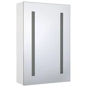 Szafki łazienkowe - Beliani Szafka łazienkowa wisząca z lustrem LED 40 x 60 cm biała CAMERON - miniaturka - grafika 1