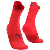 Skarpetki i podkolanówki sportowe - COMPRESSPORT Skarpety ProRacing Socks V4 TRAIL Fluo Red/Black - miniaturka - grafika 1