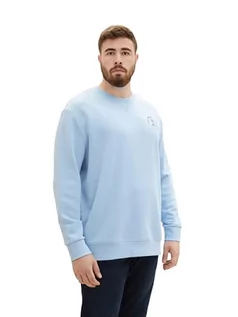 Bluzy męskie - TOM TAILOR bluza męska plus size, 32245 – Washed Out Middle Blue, 4XL duże rozmiary - grafika 1