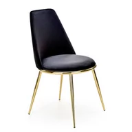 Krzesła - Czarne welurowe krzesło w stylu glamour- Gasso - miniaturka - grafika 1