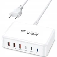 Ładowarki do telefonów - Aione Ładowarka Usb-C 100W 6-Port Szybka Pd Gan Iphone Macbook - miniaturka - grafika 1