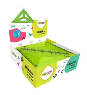 Ekierka 3D 45* 13cm (25szt) HAPPY COLOR - GDD - Przybory szkolne - miniaturka - grafika 1