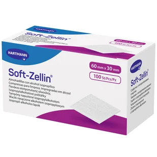 Soft-Zellin, kompres nasączony alkoholem, 6 cm x 3 cm, 100 sztuk - Akcesoria medyczne - miniaturka - grafika 1
